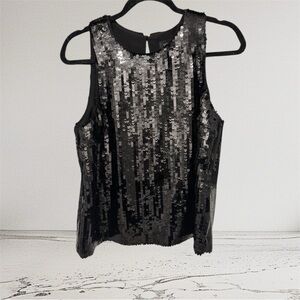 J. Crew Sequin Sleeveless Top - Black
